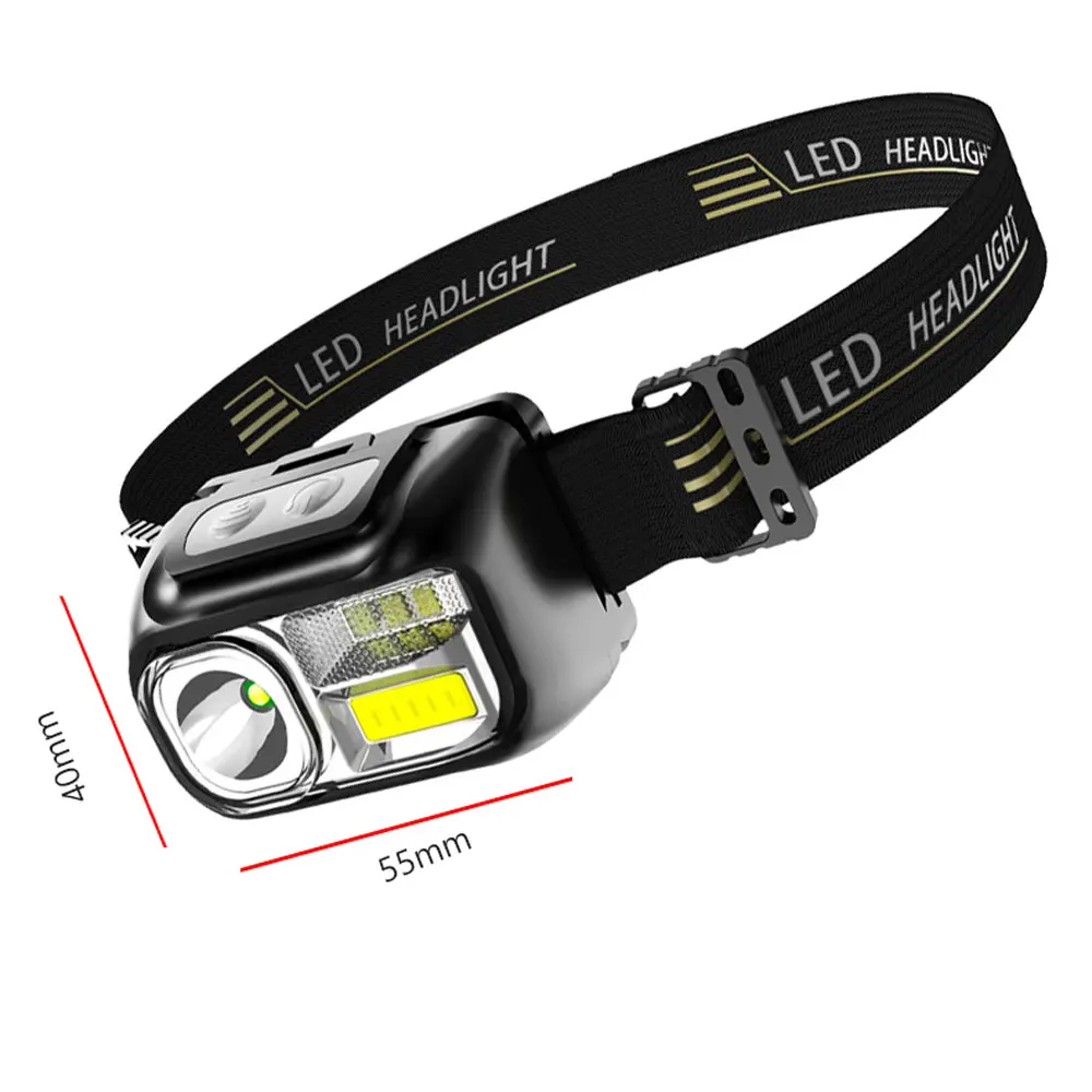 Sensing head lamp Induction Flash light USB Rechargeable Headlamp Built in Battery White Red LED Fishing Flashlight Headlight