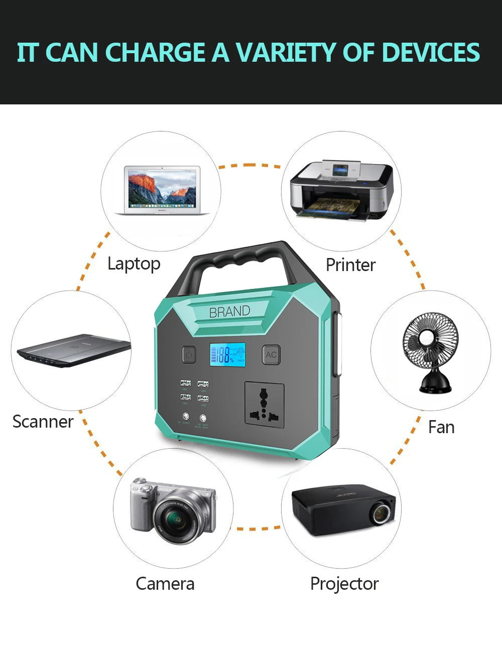 Car jump starte 220v camping battery rechargeable solar backup solar generator 100W portable power station for Fan TV Laptop