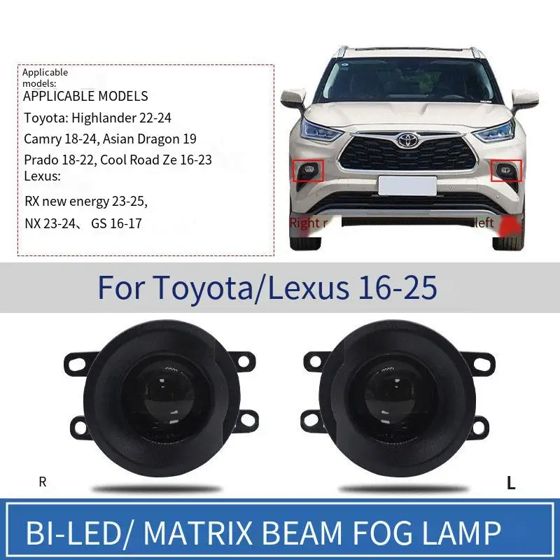 

For Toyota Car Fog Lamp Retrofit 2 Inch Bi Led Projector Lens 12V 45W 3000K 6000K Hi Lo Beam