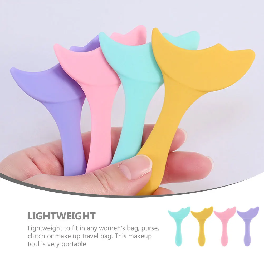 Plantilla de delineador de ojos de silicona, herramientas de ayuda, forma de ojo curvada, aplicadores de maquillaje ligeros, máscara de sombra de ojos para cejas, 4 Uds.