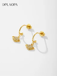 DPLAOPA 925 New Sterling Silver Gold Irregular Zircon CZ Drop Earring 2024 Fine Classic Luxury Jewelry Gift