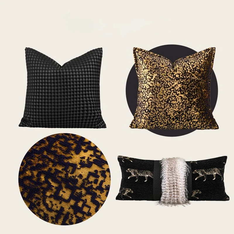 

Золотая металлическая леопардовая пантера жаккардовая поясничная наволочка из синели продолговатая потрясающая наволочка с декором из искусственного меха