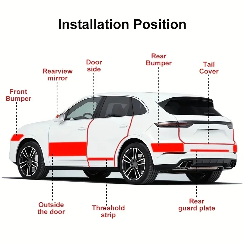 3D Nano Carbon Fiber Car Sticker DIY Film Paste Protection Strip Auto Door Sill Side Mirror Anti Scratch Tape Bumper Protector image 6