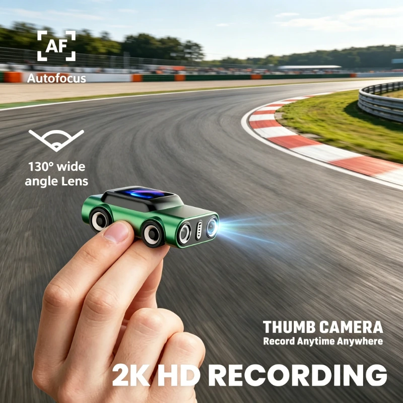 1PC Mini Camera New Car Design 2K HD Video Recorder 130 Degree Wide Angle Built in Flash Auto Focus Keychain Cam