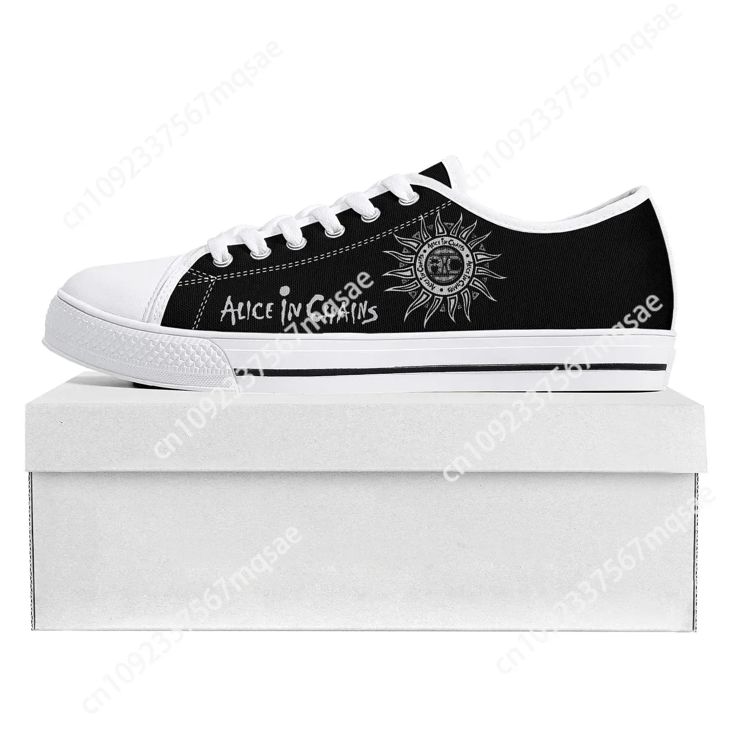 Alice In Chains Metal Rock Band Pop Low Top High Quality Sneakers Mens Womens Teenager Canvas Sneaker Couple Shoes Custom Shoe