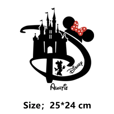 Disney family design naklejki termiczne na ubrania babcia/dziadek/ciocia/wujek/tata/mama t-shirt drukuj żelazko na plastry