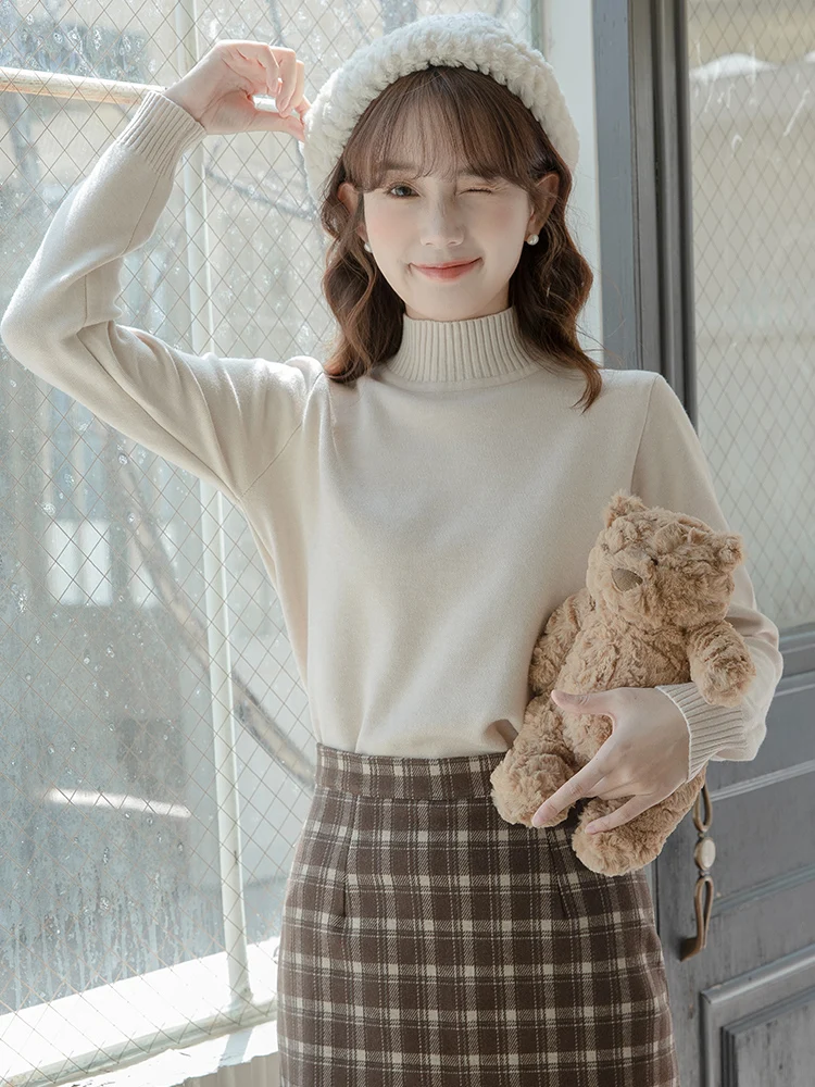 

Женский вязаный свитер с высоким воротником Princ Sle Fce, утепленный, с подкладкой, базовый слой, осенне-зимний, мягкий, дышащий, с длинными рукавами