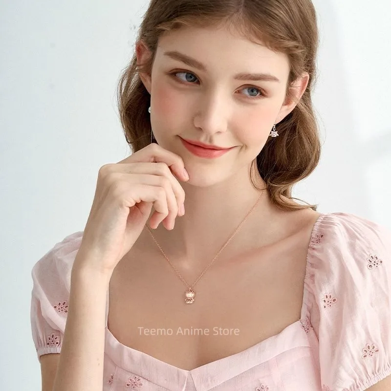 Anime Hello Kitty Sanrio Cartoon Character Necklace Sweetheart Accessories Kawaii Pendant Couple Cute Fashion Holiday Gift