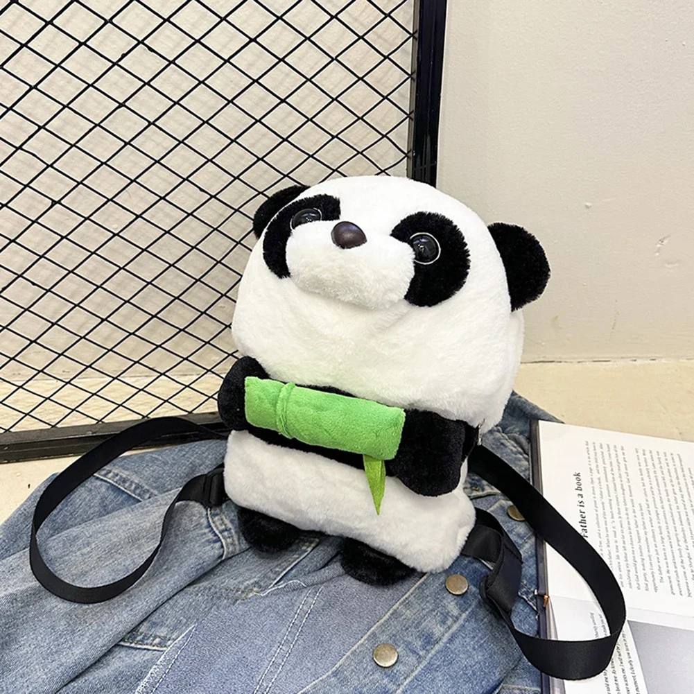 Panda Mädchen Puppen Rucksack lässig Plüsch Kinder Erwachsenen Rucksack Mode einfache verstellbare Riemen Kawaii Mädchen Jungen Plüsch tasche