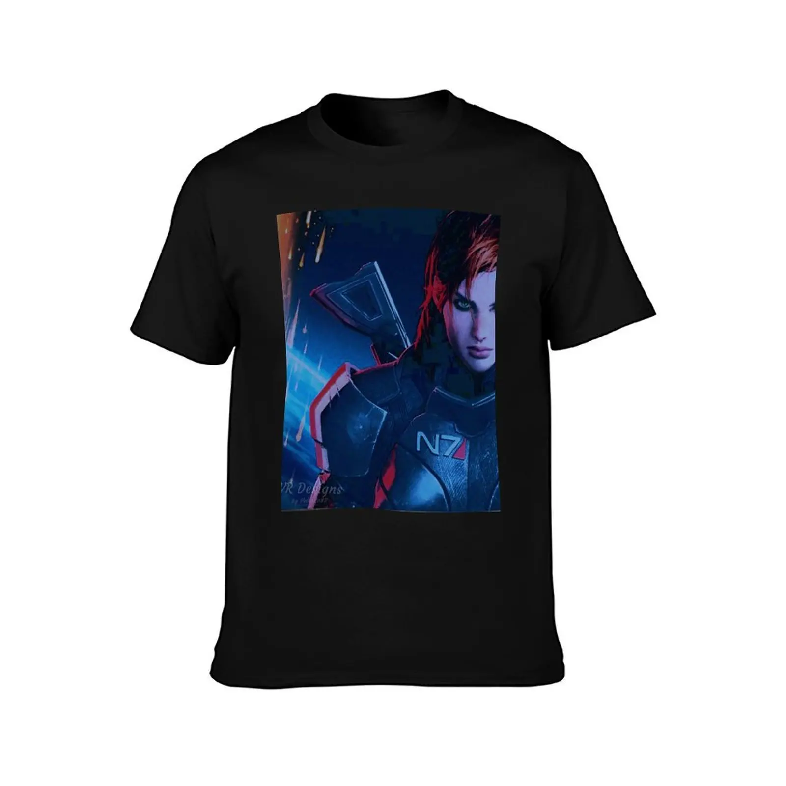 Mass Effect: Female Shepard Digital Painting (Paragon) T-Shirt Plus Size Outdoor Casual Top T-Shirt