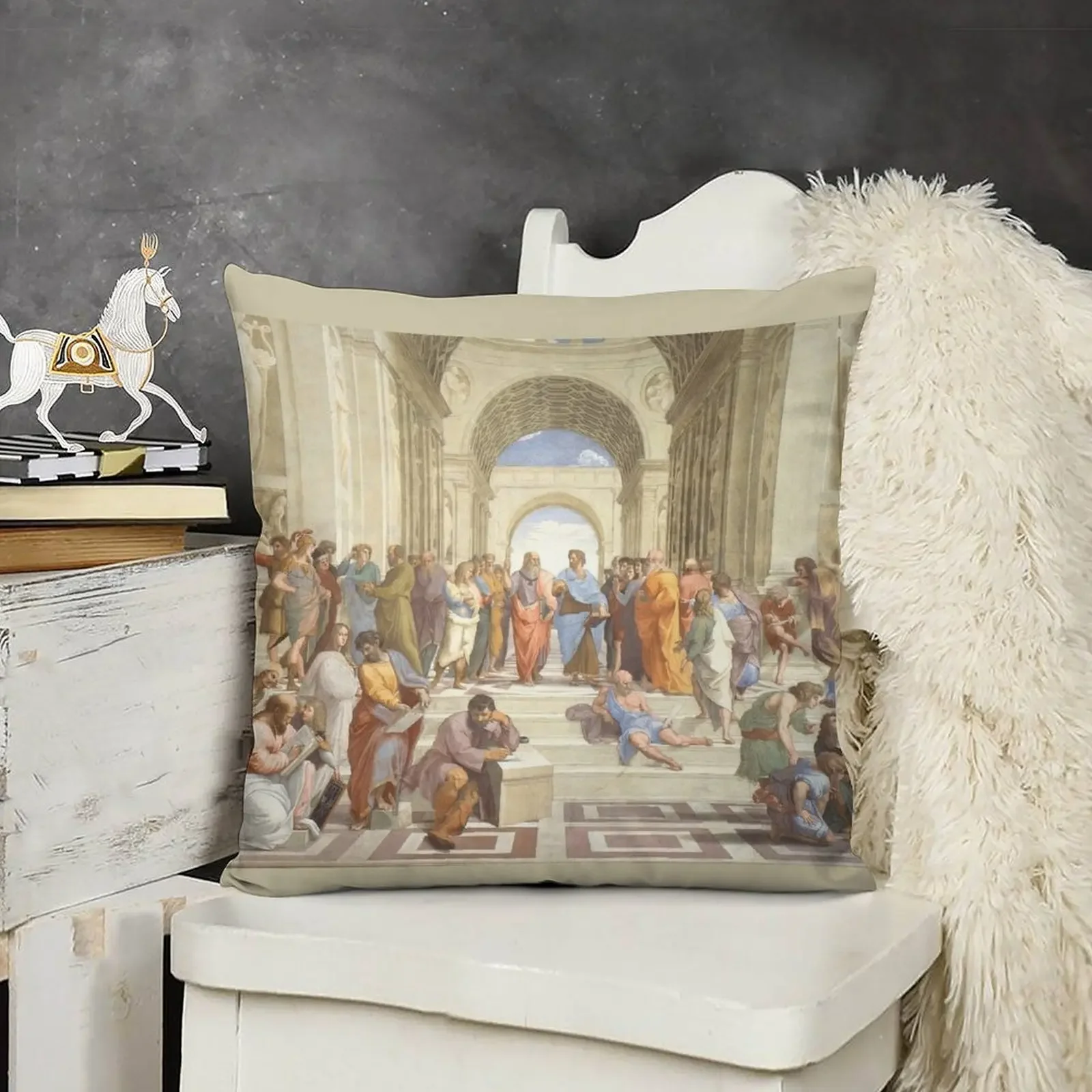 

School of Athens Throw Pillow Plaid Sofa home decor items pillow