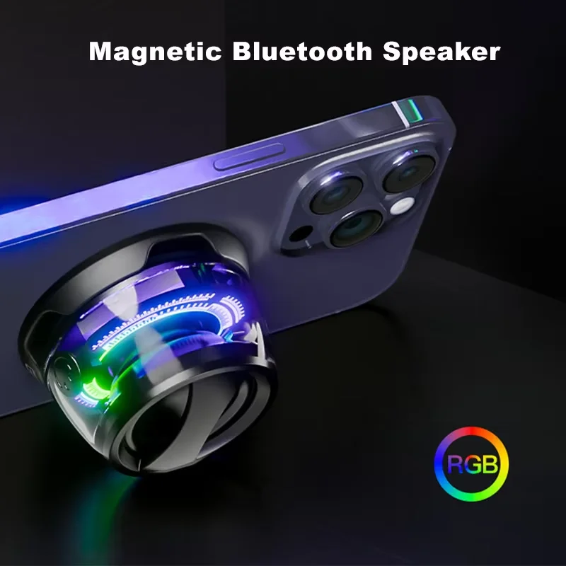 Magnetic portable Bluetooth speaker G200 mini sound box magnetic Bluetooth multifunctional RGB speaker BT 5.3 Phone Holder