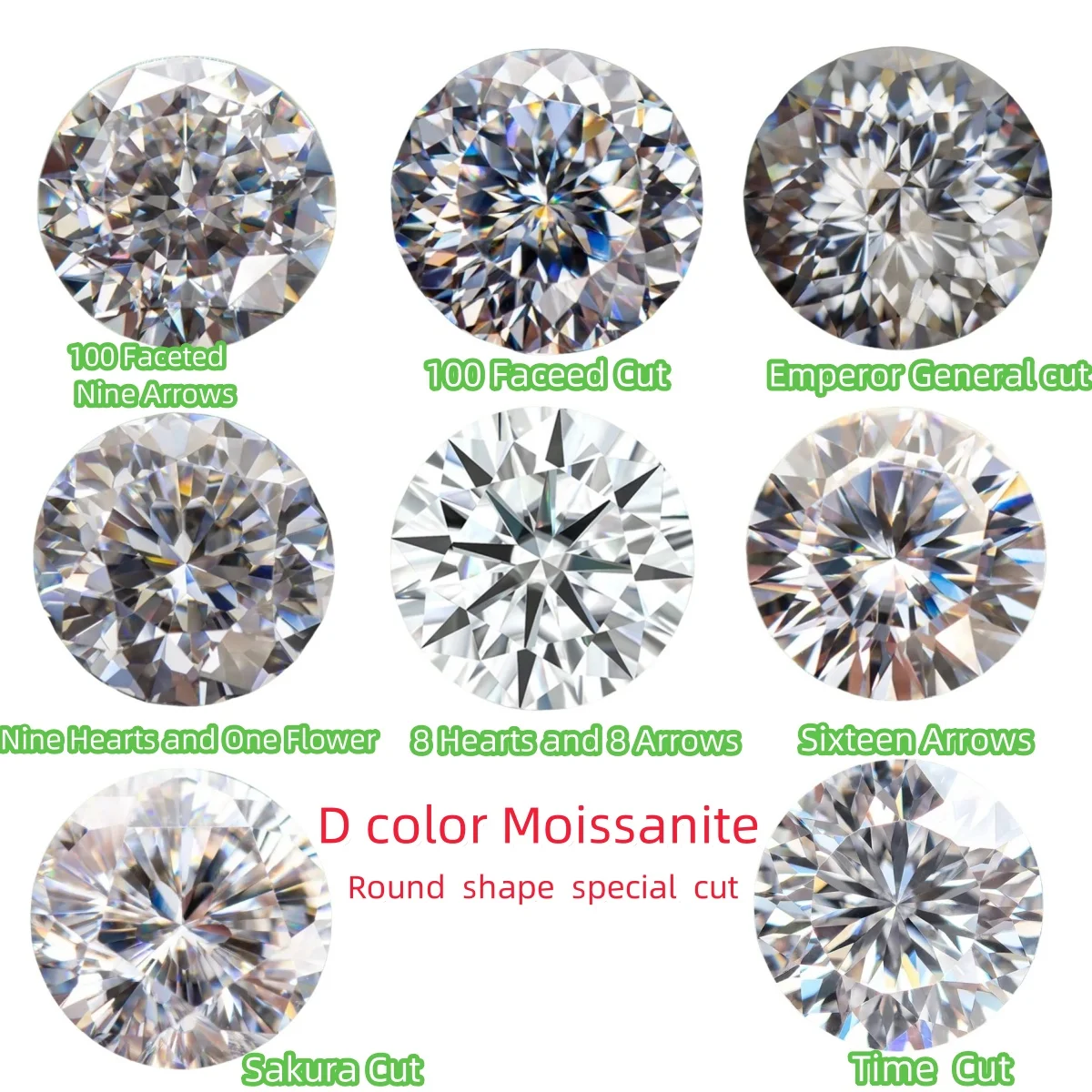 Round Shape Mix Cut Pass Diamonds Test II Excellent 6.5MM 1CT 100%Real Moissanite VVS1 GRA D Color Gemstone For Fine Jewelry