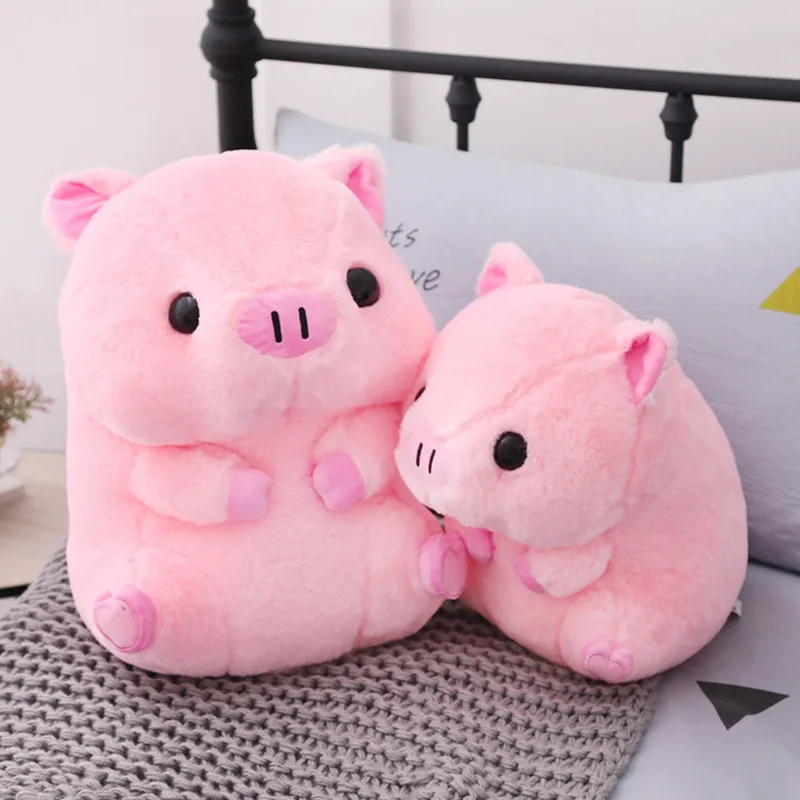 40cm Cartoon Cute Pink Pig Plush Toys Stuffed Kawaii Round Pig Pillow for Girls Kids Birthday Gifts