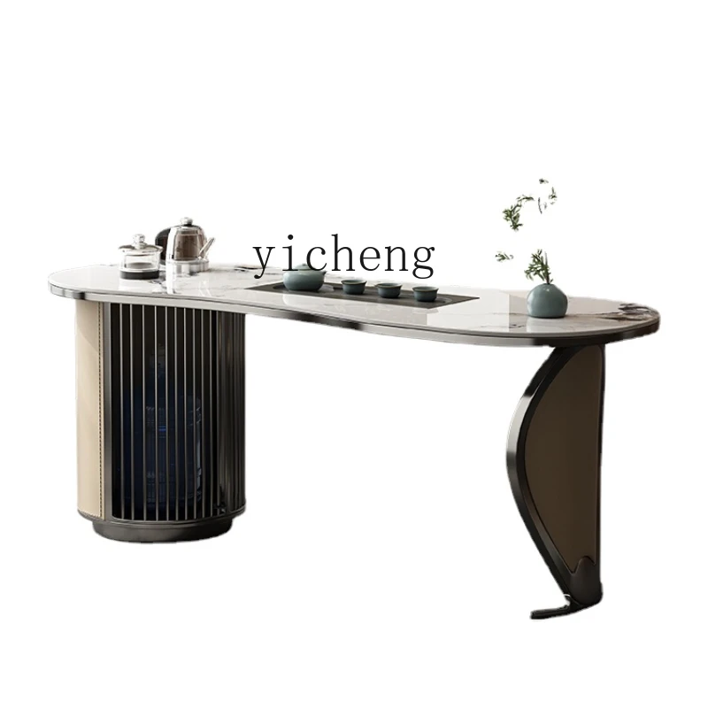 Yy High-End Tea Table Light Luxury Modern Minimalist Kung Fu Stone Plate Table-Chair Set