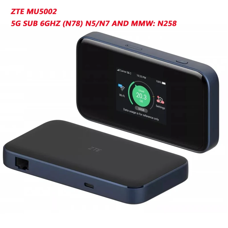 ZTE 5G Router Portable WiFi MU5002 CN versions Sub-6 5G Mobile WiFi 1800 Mbps CAT22 Mobile Hotspot 5G Router With Sim Card Slot