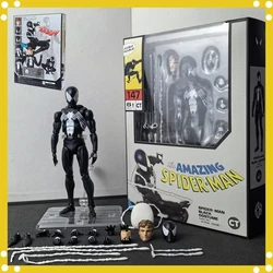 CT 1/12 The Amazing Spider-Man MAFEX 147 S.H.Figuarts Spider Man Venom symbiotic Black Suit Anime  Action Figures 6