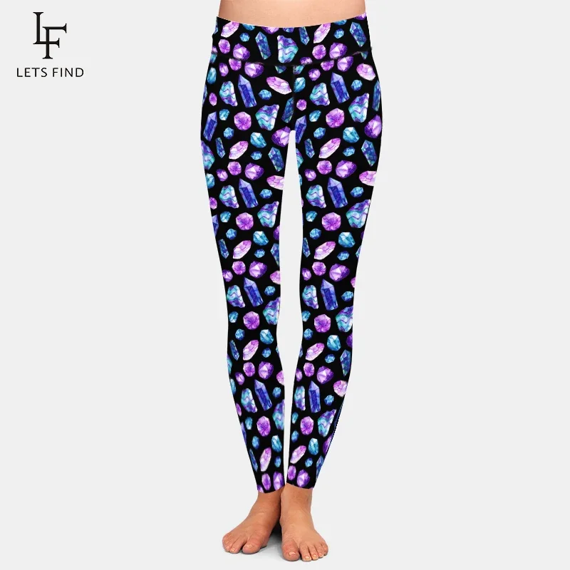 

LETSFIND New Style 3D Magic Crystal Pattern Print Women Legging Fashion High Waist Fitness Soft Slim Sexy Skinny Stretch Legging