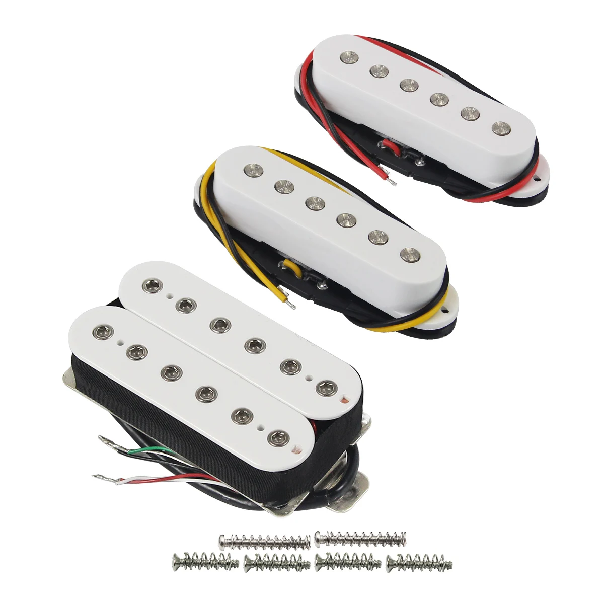 FLEOR 3pcs Electric Guitar Pickups Set Single Coil & Humbucker Pickup Ceramic Magnet for SSH HSS Guitar Parts