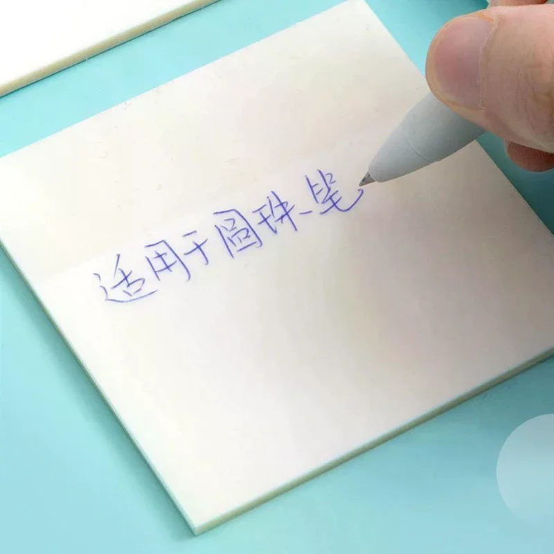 50 ورقة إبداعية PET ملاحظات لاصقة شفافة منظور مقاوم للماء ملاحظات لاصقة طالب القرطاسية اللوازم المكتبية المدرسية