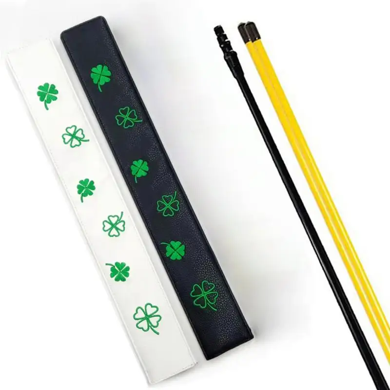 Alignment Stick Headcover Clover Pattern PU Leather Golf Alignment Sticks Holder Golf Club Protector Golf Accessories For Most