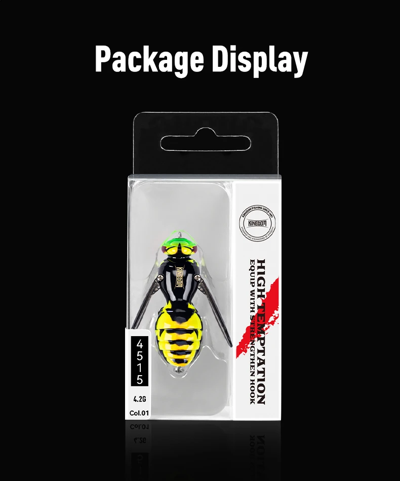 Kingdom Wasp Crawl Bait Schwimmender Angelköder 4,2g/40mm 6,6g/48mm Insekten-Bionik-Swimbaits Oberflächenköder Künstlicher Harter Köder – Detail 13