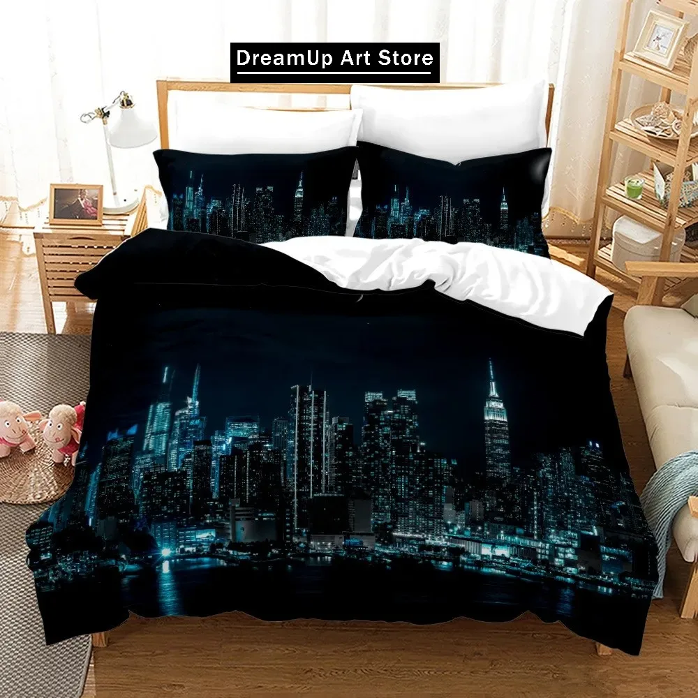 New York City Night View Bedding Set Queen King Size Comforter Cover / Duvet Cover Pillowcase Set Soft Home Textile Bedclothes