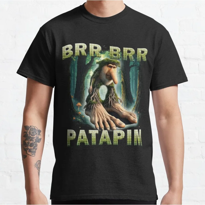 

brr brr patapim Italian Brainrot Funny Meme T-shirt for men large size Adult Tops S-6xl mens clothing