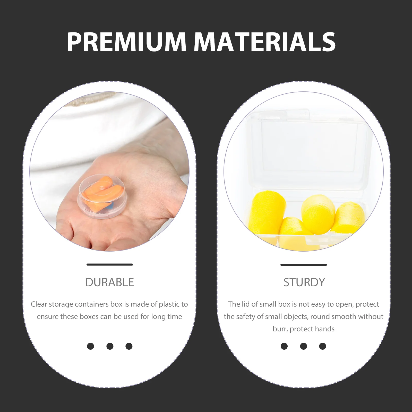 

40Pcs Earplug Containers Mini Clear Box Round Smooth No Burr Safety Protection for Small Objects Earplug Boxes