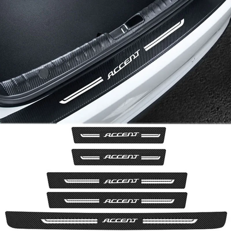 For Hyundai Accent Emblem Car Sill Anti Scratch Tape Door Trunk Protective Strip Waterproof Decals Auto Decoration Stickers