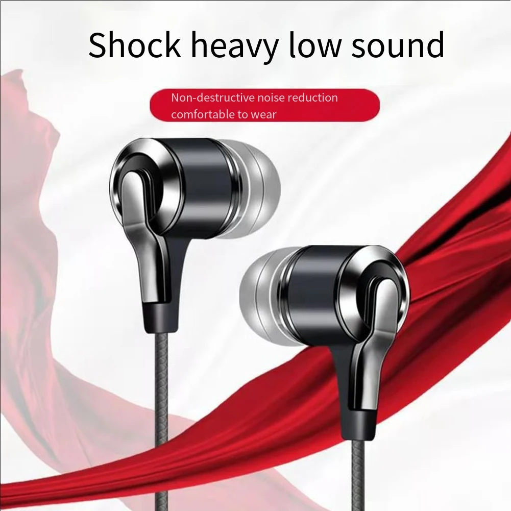 Heavy Bass Wired Headphones Control Earbuds In Ear Variety Of Colors For-Android Phone Gaming Computer Noise Cancelling