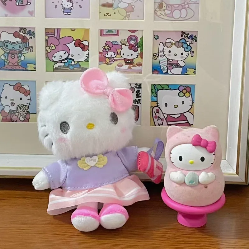 Sanrio Hello Kitty Kawaii peluche mignon Campus Style série peluche poupée sac à dos pendentif porte-clés fille vacances cadeau d'anniversaire