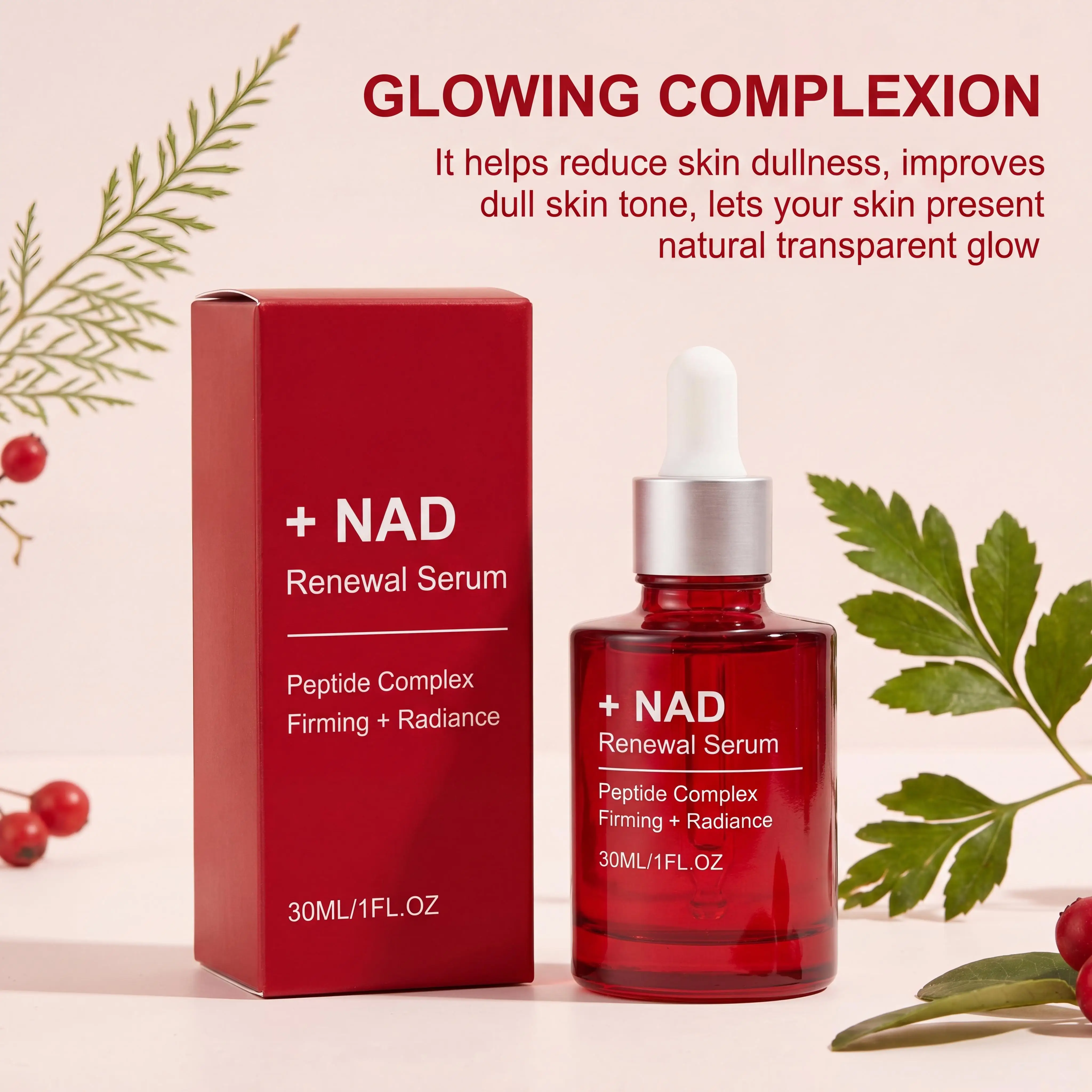 NAD+ Firming Serum Collagen Copper Peptides Facial Serum Anti-Aging Boosts Elasticity Tighten Pores For Youthful-Looking Skin