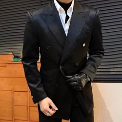 Top Quality Double Breasted Dress Suit 2 Piece Wedding Suit Men Business Formal Casual Party Prom Costume Smoking Homme Mariage