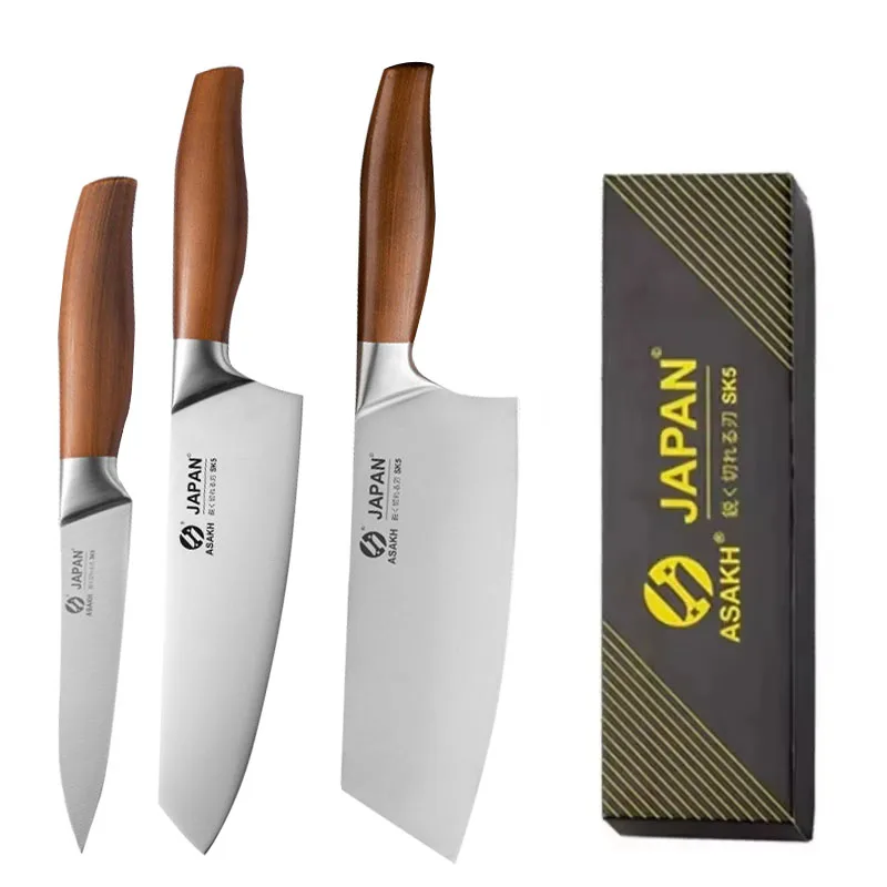 NONE Profession elle japanische Küchenmesser Set Edelstahl Fischfilet Fleisch beil Kochmesser Schneiden Santoku Messer Koch werkzeuge 10