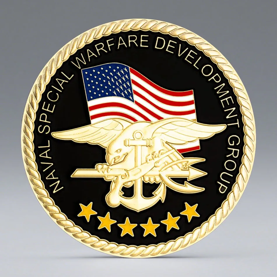 Nuevo Seal Team Six Naval Warfare especial moneda de recuerdo chapada en oro moneda conmemorativa de arte coloreado