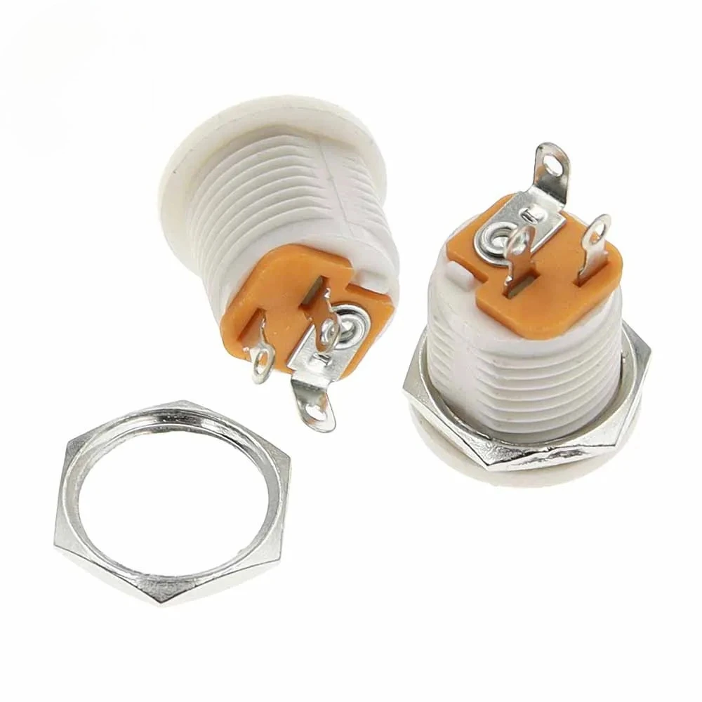 DC-022 5.5x2.1mm DC Power Socket Plug Jack DC Connectors Round Hole Screw Nut Interface Panel Mounting DC022 5.5-2.1