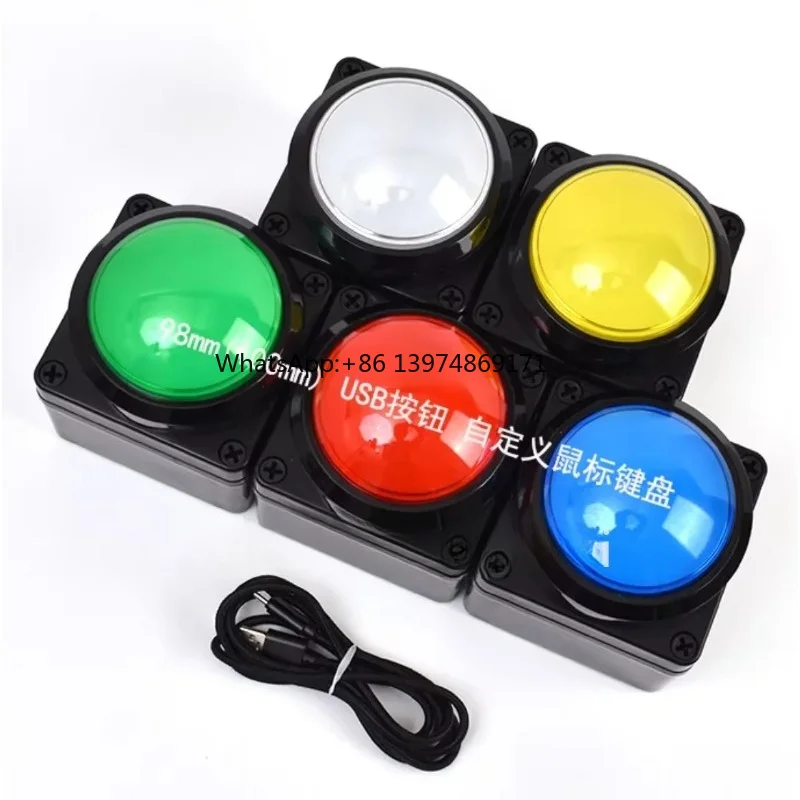 USB Custom Shortcut Button Remote Control Switch 2m 98mm Wired Buzzer Lottery Computer Mouse Keyboard