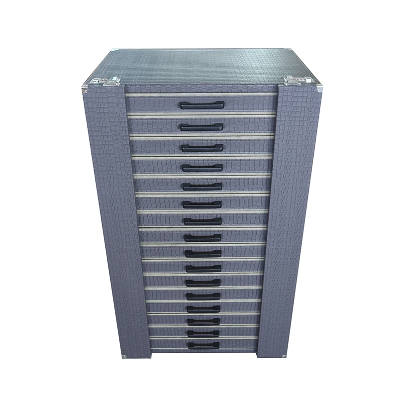 Custom.288 فتحات سعر المصنع معرض عرض خزانة النظارات الشمسية مع عجلة عربة نظارات المحمولة حقيبة تخزين سوداء