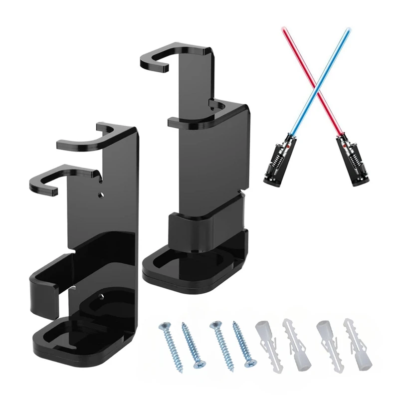 2PCS Lightsaber Stand Wall Mount Lightsaber Display Stand Acrylic Lightsaber Holder For Vertical & Cross Displaying