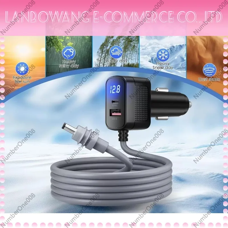 Digital Cigarette Lighter Power Cord Fourth Generation Digital Display Multi-function Three-purpose