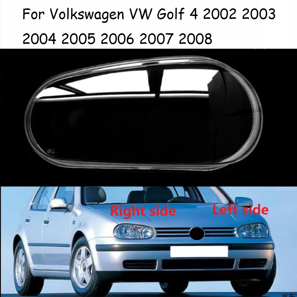 Headlamp Lens For Volkswagen VW Golf 4 2002 2003 2004 2005 2006 2007 2008 Cover Transparent Shell Headlight Glass Lampshades