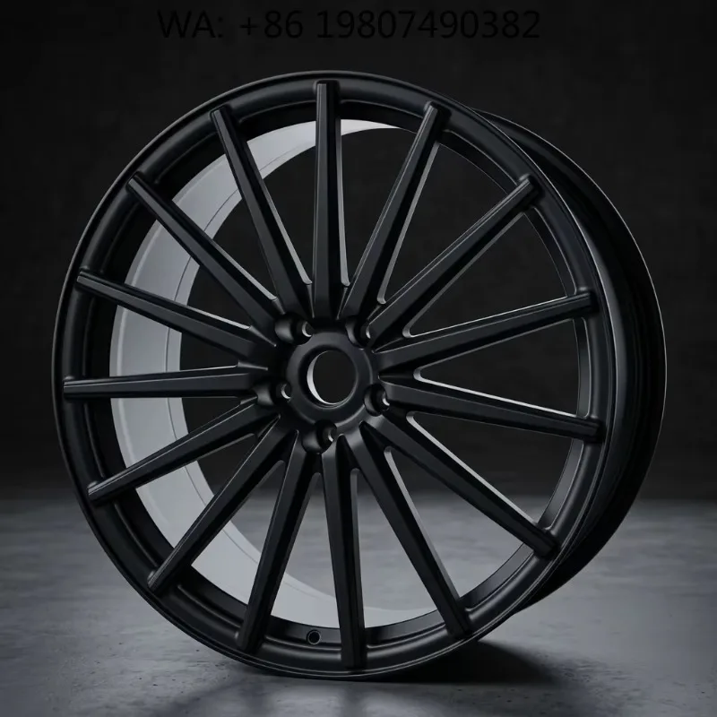 Matte Black Forged Alloy Car Wheel Rims Custom PCD Offset Center Bore Equipped With Center Caps And Aluminum Valve Stem For Afte