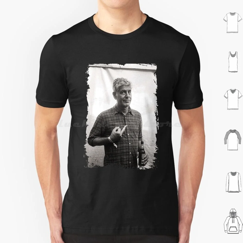 Anthony Bourdain Middle Finger T Shirt 6xl Cotton Cool Tee Anthony Bourdain Food Junkie Chef Cook Food Bourdain Anthony