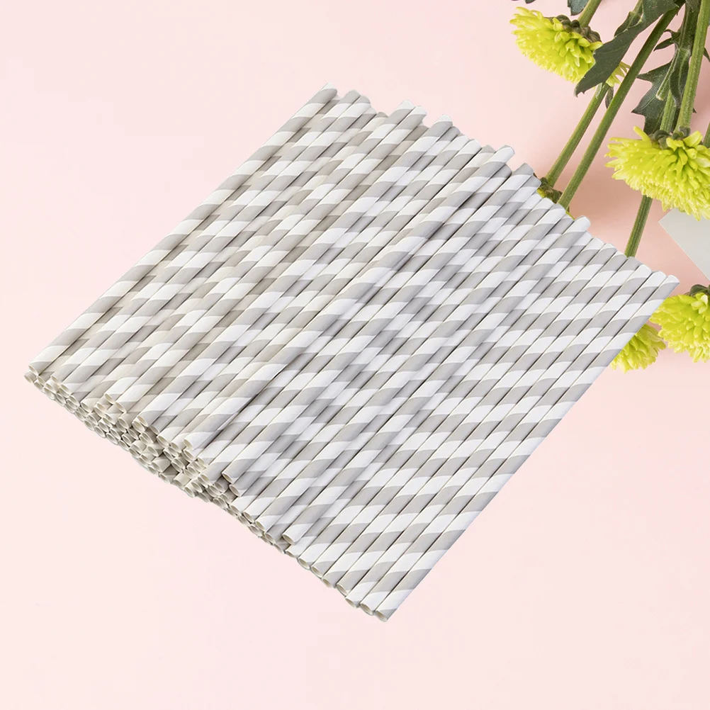 

200Pcs Eco-Friendly Paper Straws Durable Disposable for Baby Shower Birthday Wedding Garden Party Supplies