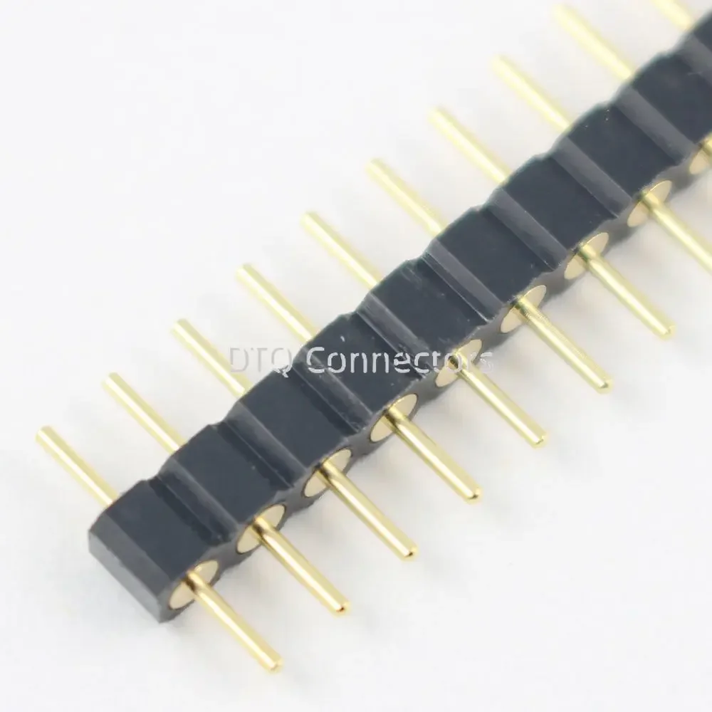 

10pcs Gold Plated 2.54mm Pitch 40 Male Round Pin Single Row Straight Header Strip