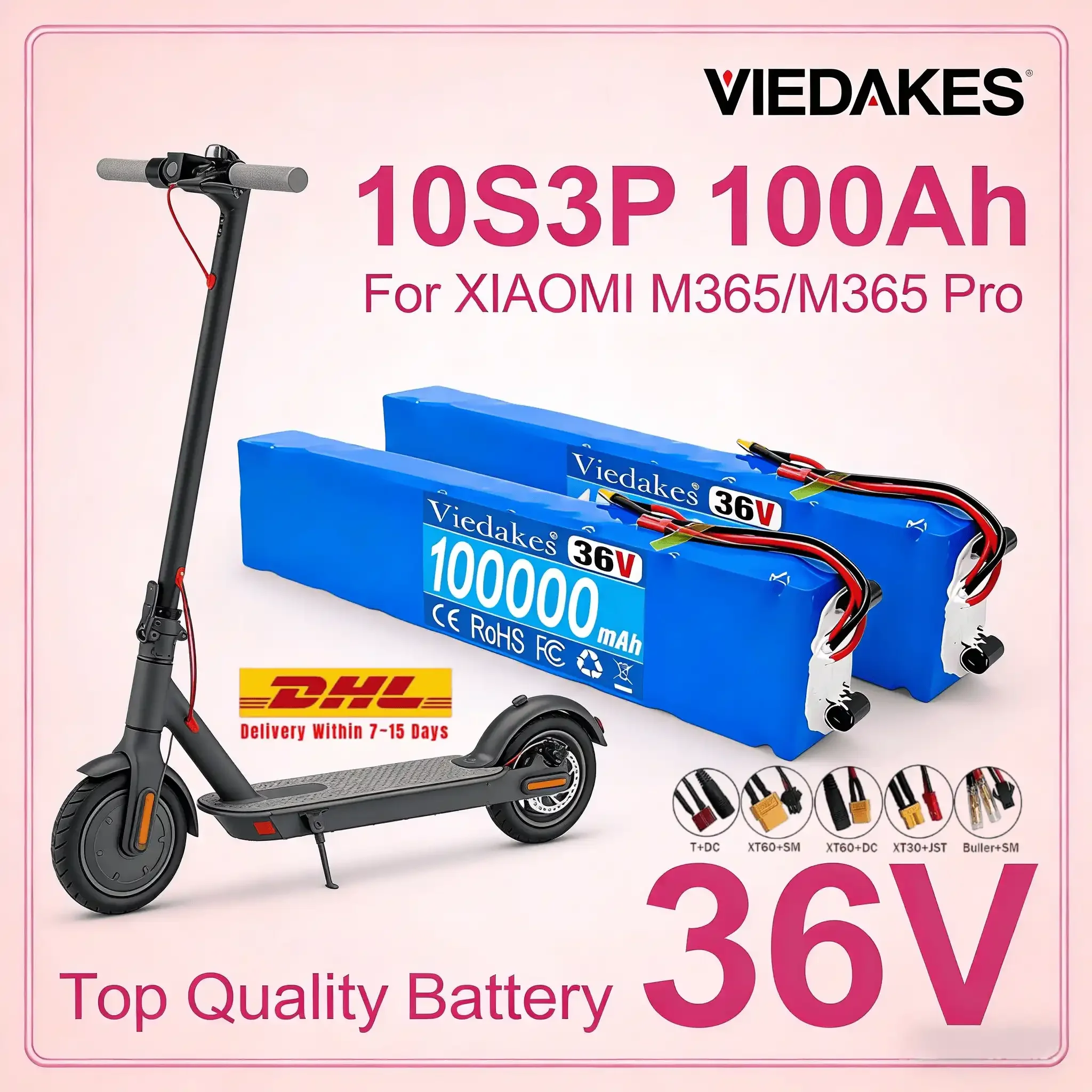 

Premium 10S3P 100Ah 36V Lithium Battery for Xiaomi M365 Electric Scooter 42V Charger