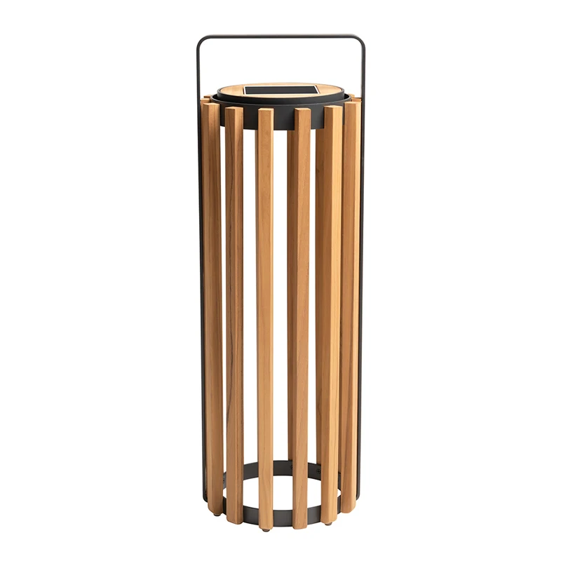 sigarten In stock waterproof garden lights teak solar LED lantern for outdoor restaurant floor
