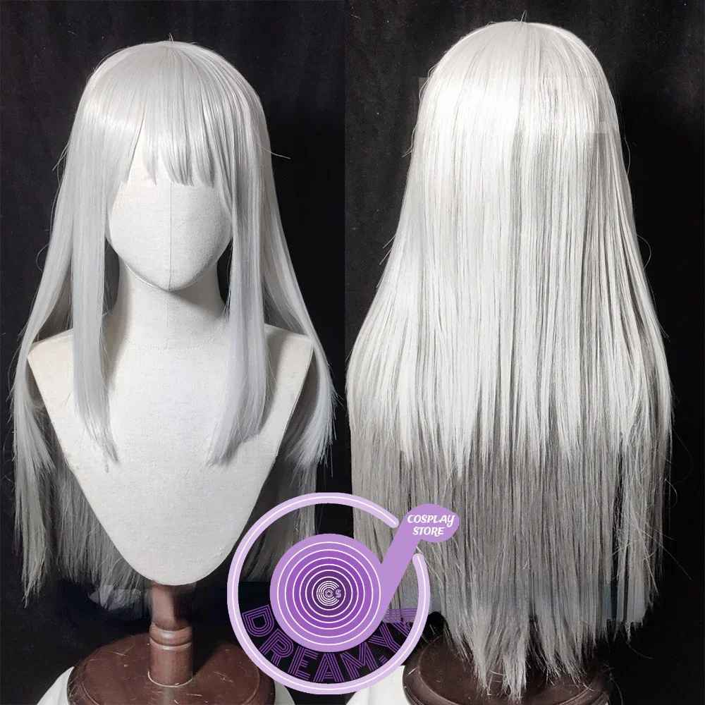 Game Arknights Mudrock Silver Grey Gradient Long 70cm Cosplay Wig Heat Resistant Synthetic Hair Halloween Party + Free Wig Cap