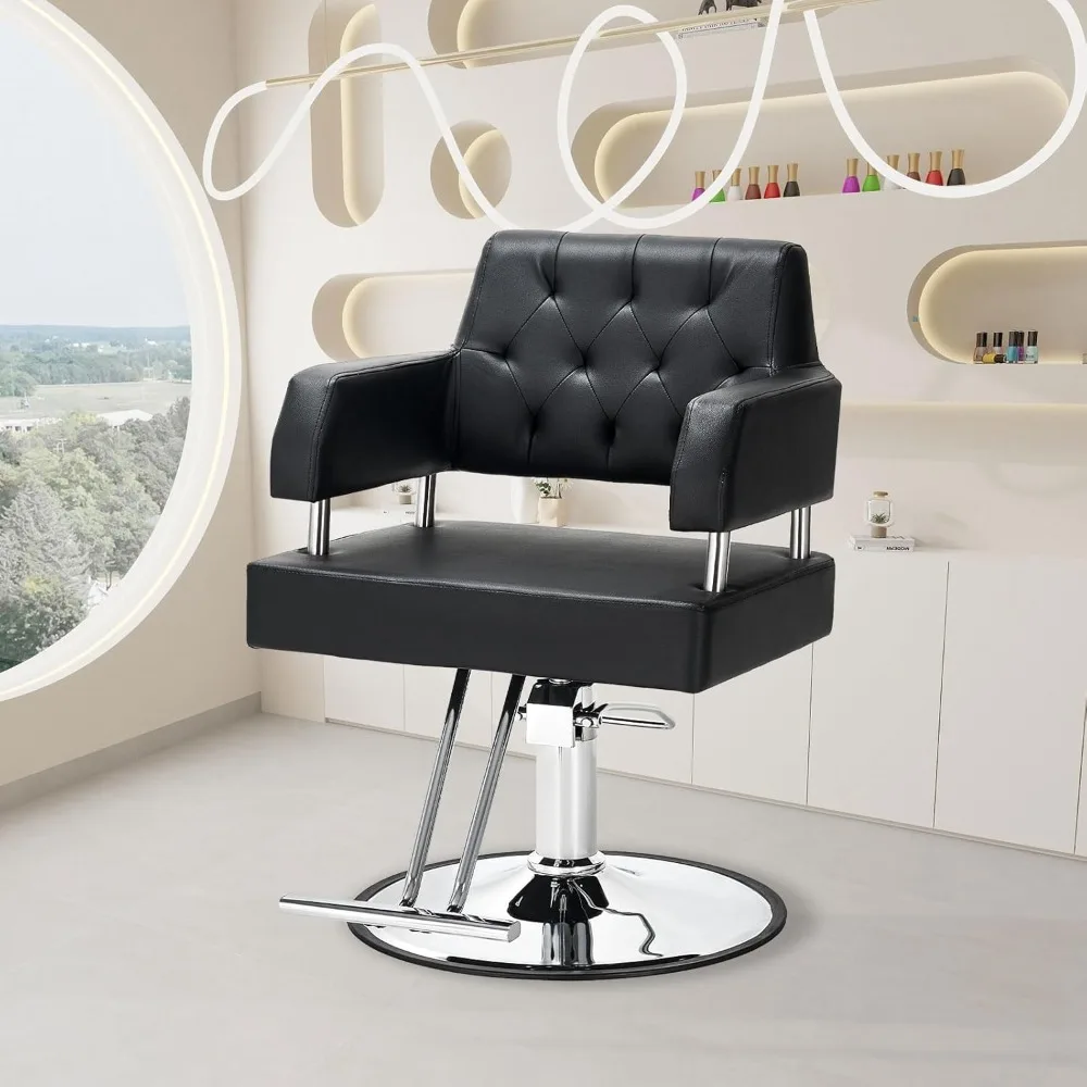 

Barber Chair Salon Chair for Hair Stylist with Hydraulic Pump Adjustable Height 360 Degrees Swivel Hair Chair Spa Beauty